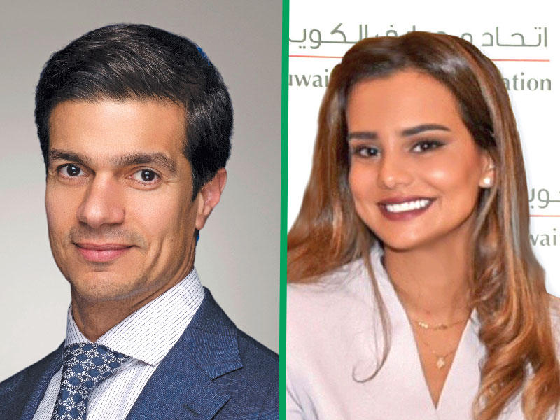شيخة العيسى مديرة العلاقات العامة باتحاد مصارف الكويت - ممثل لجنة الموارد البشرية في الاتحاد المهندس أحمد رجب