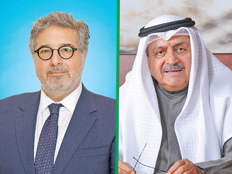 ضرار الغانم، رئيس مجلس إدارة شركة المركز المالي الكويتي (المركز)  - علي حسن خليل الرئيس التنفيذي لشركة المركز المالي الكويتي (المركز)