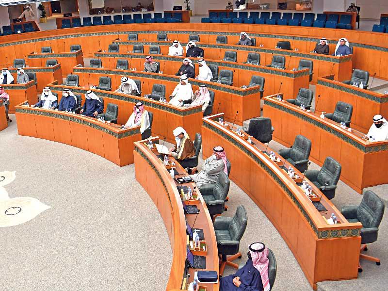 جانب من جلسة مجلس الأمة الخاصة أمس (تصوير عبدالله الخلف)