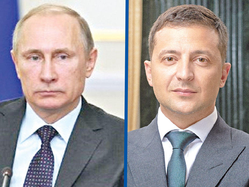 الرئيس الأوكراني فولوديمير زيلينسكي  - الرئيس الروسي فلاديمير بوتين