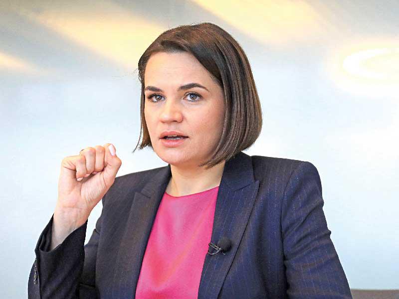 زعيمة المعارضة البيلاروسية سفيتلانا تيخانوفسكايا 