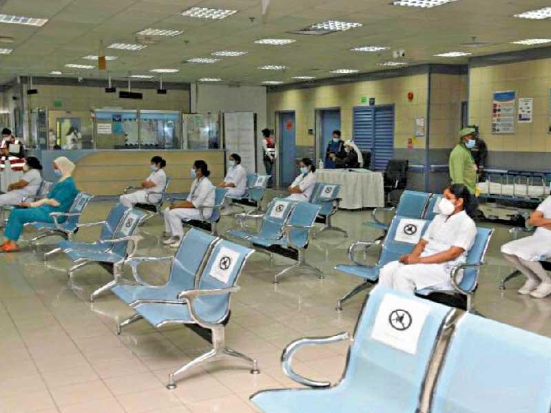 جانب من حملة التلقيح بمستشفى الفروانية