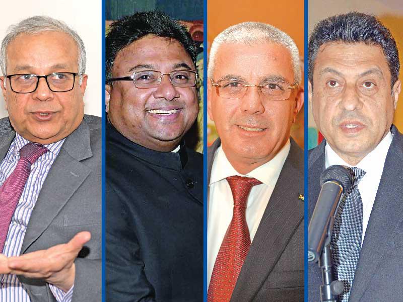  السفير المصري طارق القوني- سفير دولة فلسطين لدى الكويت رامي طهبوب- السفير الهندي لدى الكويت سيبي جورج- سفير باكستان لدى الكويت سجاد حيدر