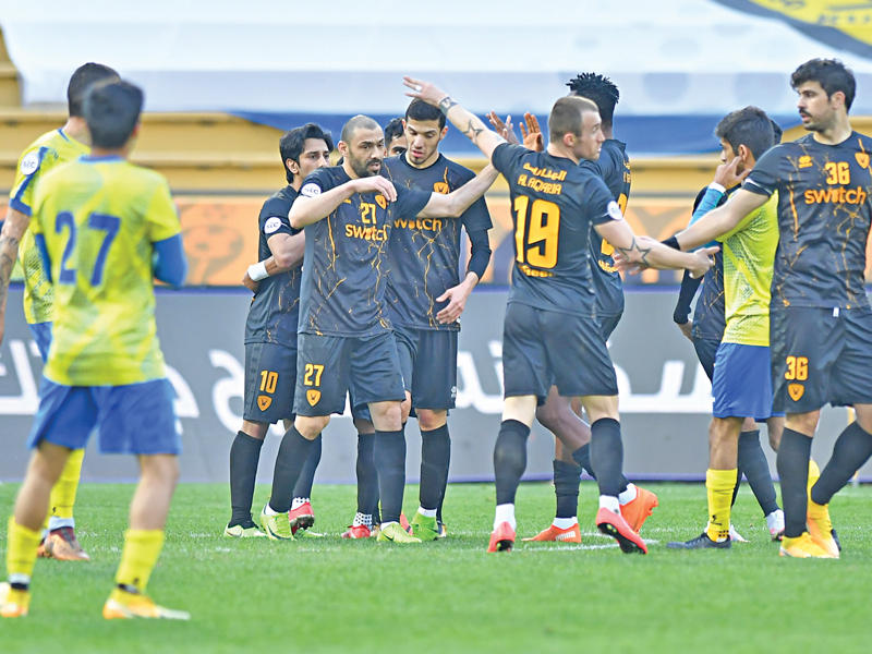 فرحة لاعبو القادسية بالفوز