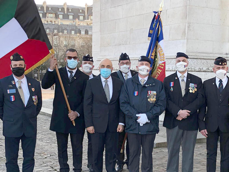 السفير السليمان مشاركا في احتفالية وزارة الدفاع الفرنسية بأعياد الكويت