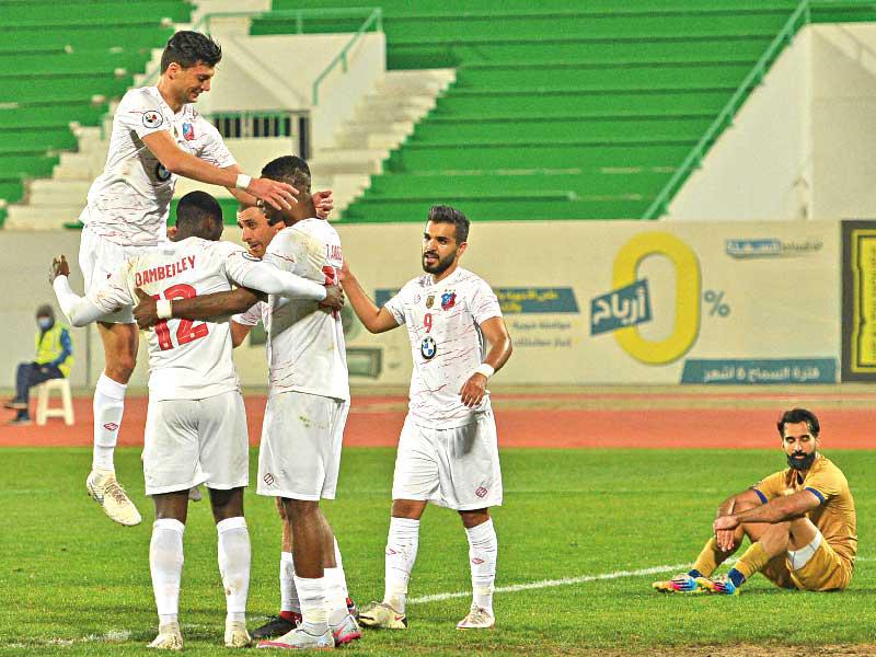 فرحة لاعبي الكويت في لقاء سابق 