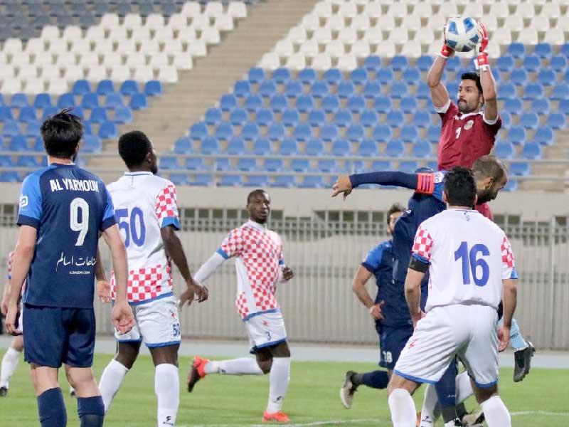 جانب من مباراة اليرموك والصليبيخات