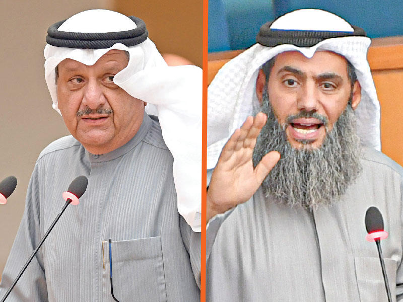 النائب صالح الشلاحي -وزير الأوقاف والشؤون الإسلامية عيسى الكندري 