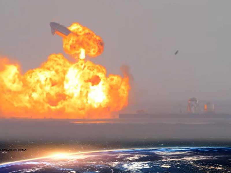  انفجار النموذج الأولي لمركبة ستارشيب الفضائية
