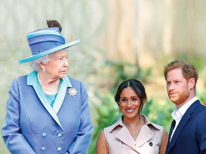  دوق ودوقة ساسكس، الأمير هاري وميغان ماركل والملكة إليزابيث 