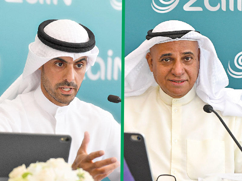 رئيس مجلس إدارة مجموعة زين أحمد الطاحوس  - نائب رئيس مجلس الإدارة الرئيس التنفيذي في مجموعة زين بدر الخرافي 