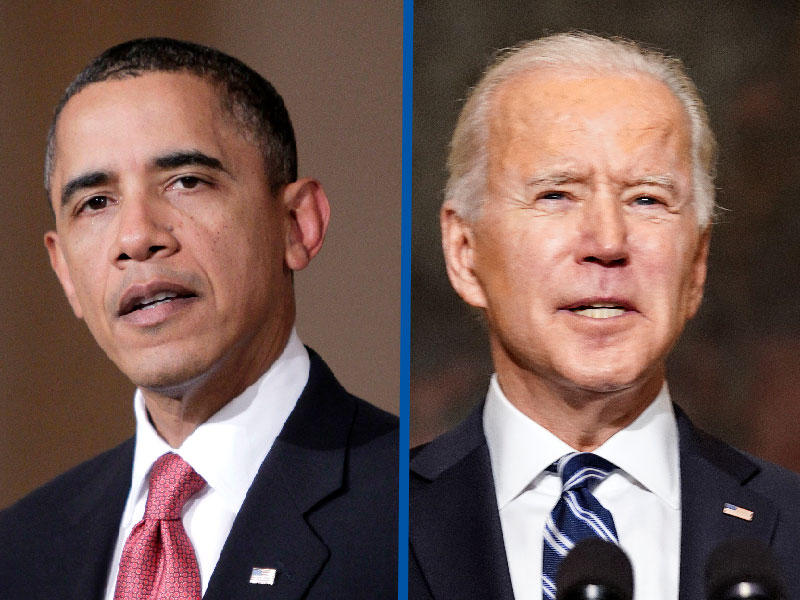 الرئيس الأمريكي جو بايدن - الرئيس الأمريكي الأسبق باراك أوباما 