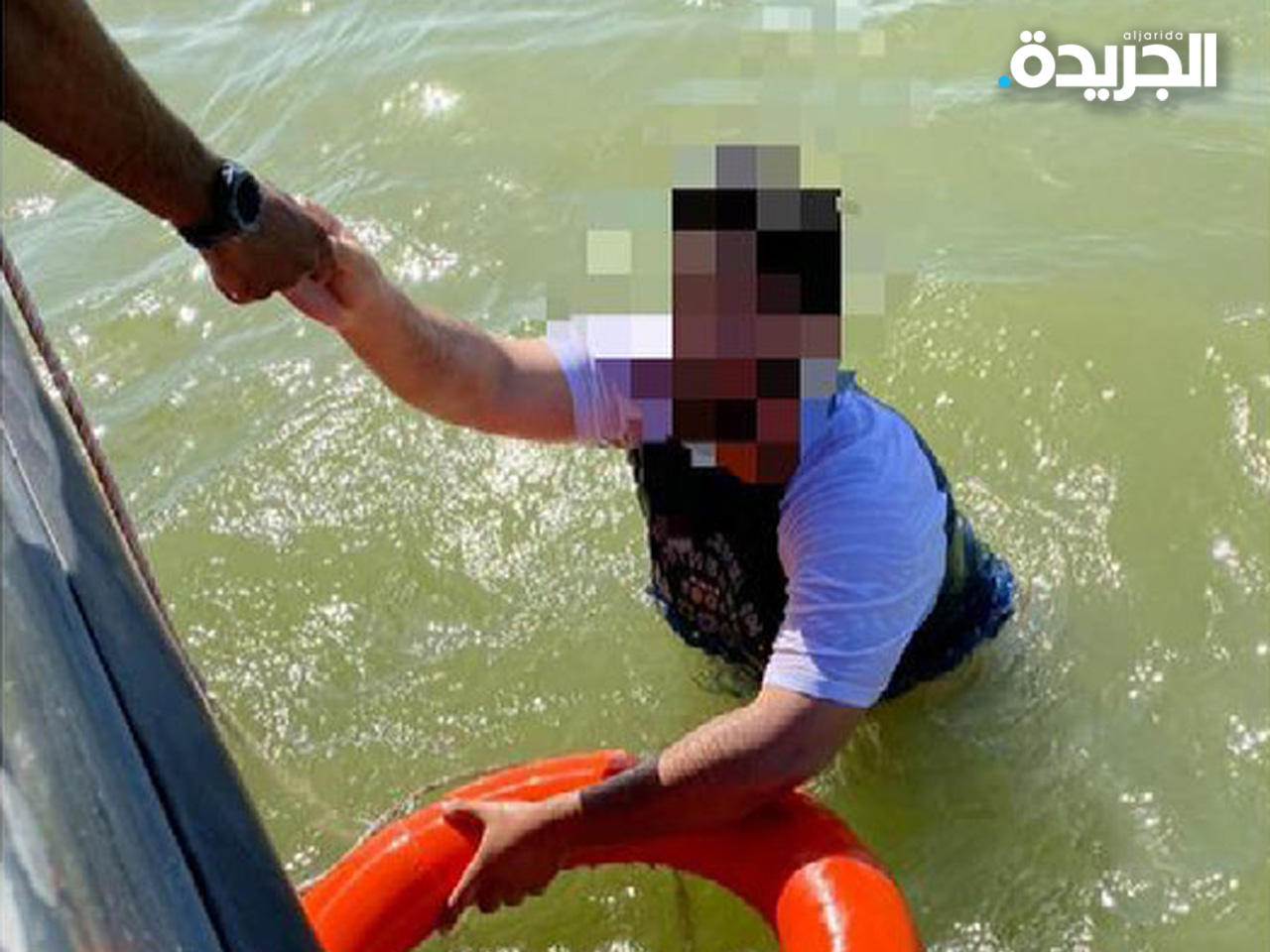 انقاذ شخص من الغرق عند جسر جابر