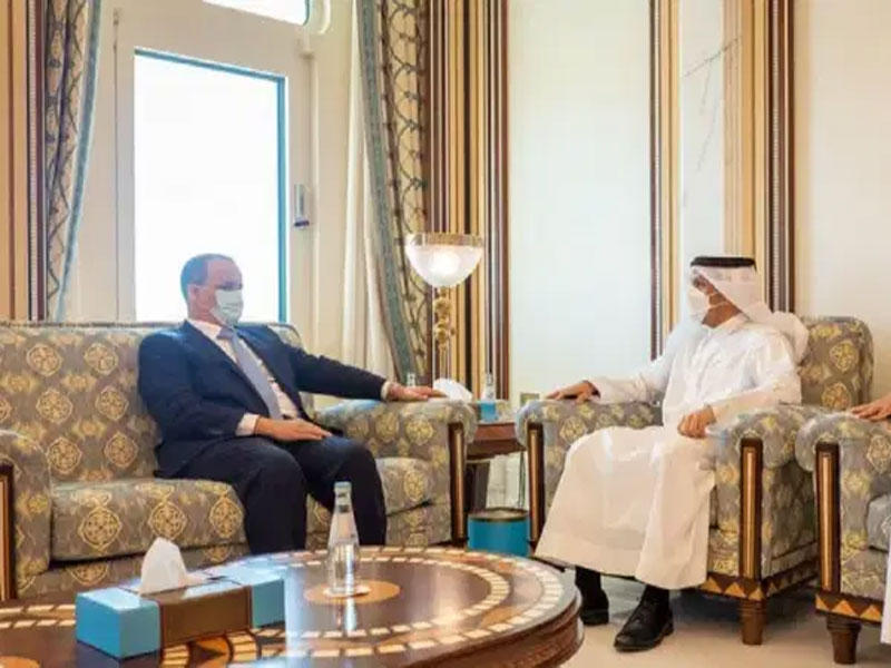 وزير الشؤون الخارجية إسماعيل ولد الشيخ  مع  وزير خارجية موريتانيا محمد عبدالرحمن