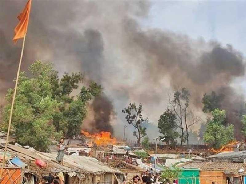 حريق بمخيم للروهينغا جنوب بنغلادشn