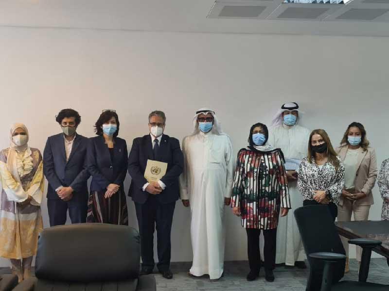 الوفد الأممي في المقر الجديد لديوان حقوق الإنسان أمس