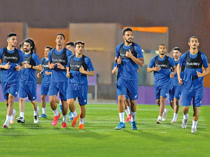 جانب من تدريبات المنتخب الكويتي