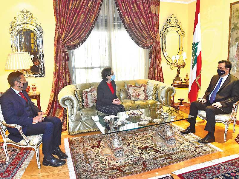 رئيس حكومة تصريف الأعمال حسان دياب مستقبلاً موفداً أممياً أمسt (دالاتي ونهرا)