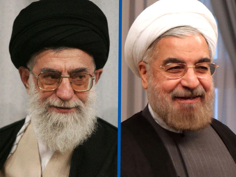 الرئيس الإيراني حسن روحاني - المرشد الأعلى آية الله علي خامنئي