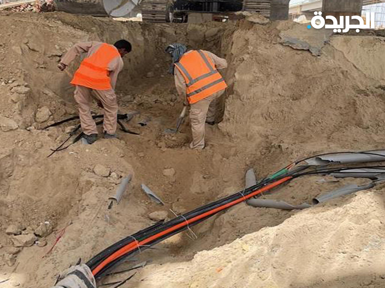 موقع الكوابل المقطوعة