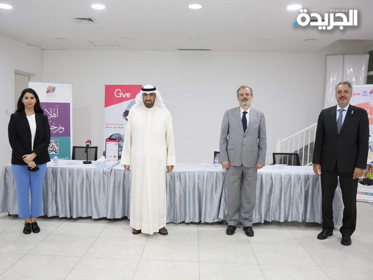 النقيب وحدادين والعجمي والصباح قبل بدء المؤتمر الصحفي