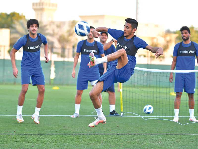 جانب من تدريبات المنتخب الوطني