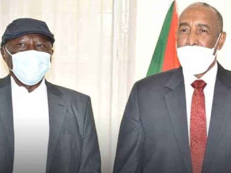  رئيس مجلس السيادة عبدالفتاح البرهان مع عبدالعزيز الحلو زعيم الحركة الشعبية شمال 