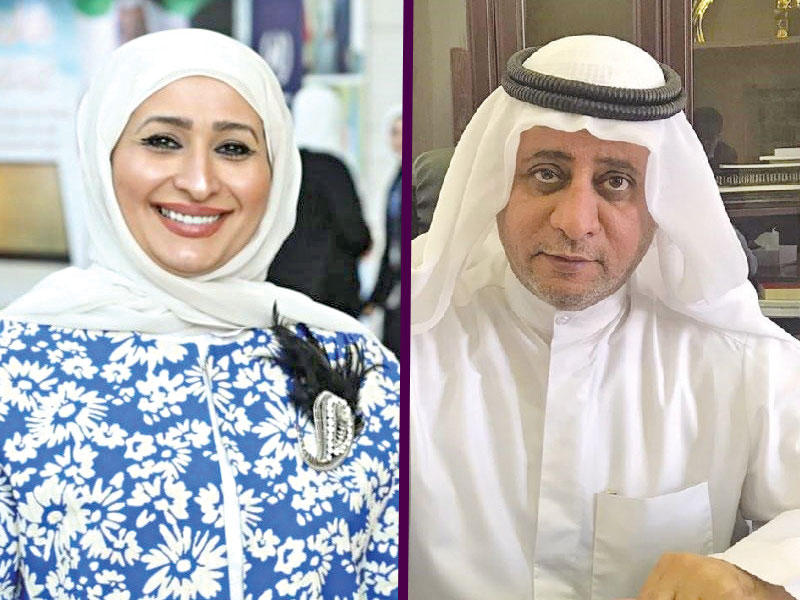 الأمين العام المساعد لقطاع الفنون د. بدر الدويش - مديرة إدارة الفنون التشكيلية ضياء أحمد البحر