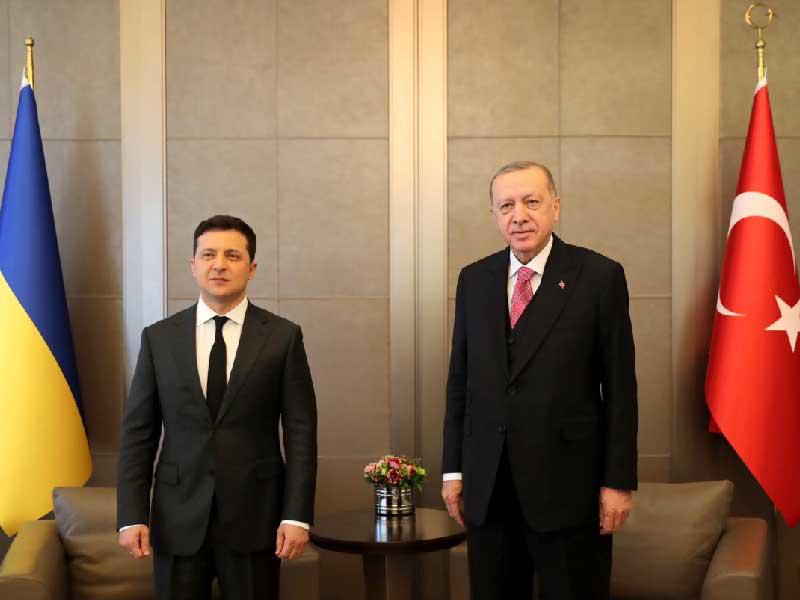 الرئيس رجب طيب إردوغان مع الرئيس الأوكراني فولوديمير زيلينسكي 