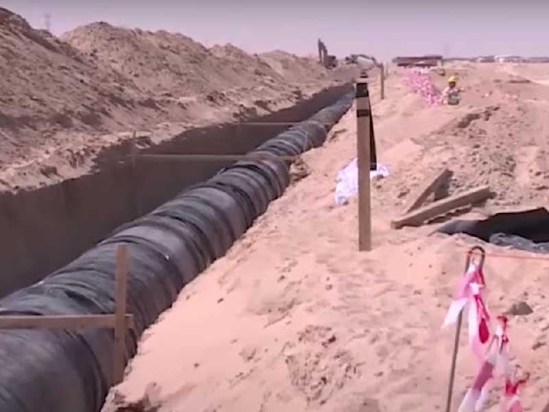 خط نقل المياه المعالجة من مركز التحكم بالصليبية إلى محطة ضخ الوفرة
