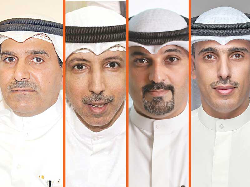 النواب عبدالله المضف ومهند الساير ومهلهل المضف ومرزوق الخليفة