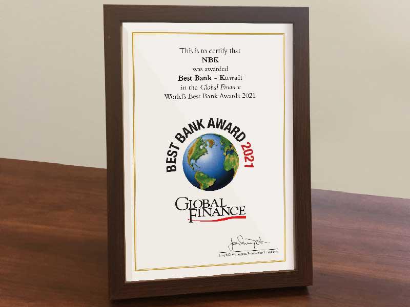 بنك الكويت الوطني يتوج بجائزة أفضل بنك في الكويت لعام 2021