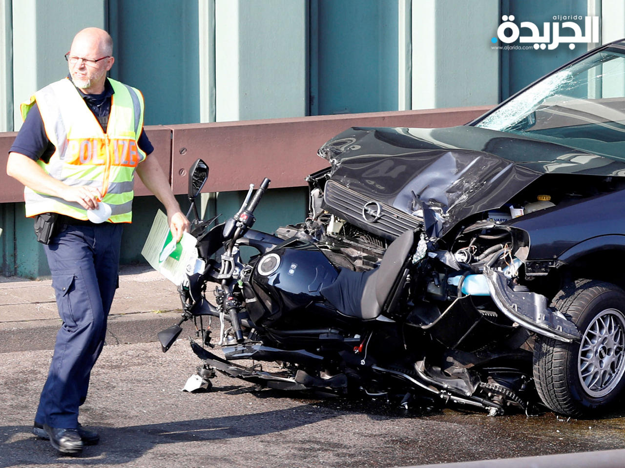 جانب من الحادث التي تسبب به «سرمد»