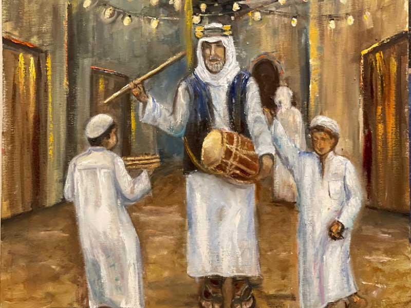 من أعمال الفنانة ابتسام العصفور