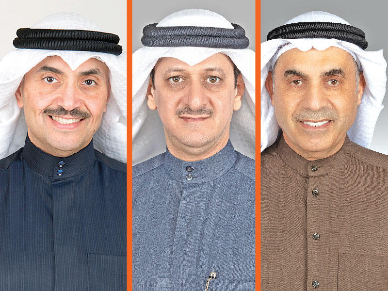 النواب عبدالله الطريجي وفارس العتيبي ومحمد المطير