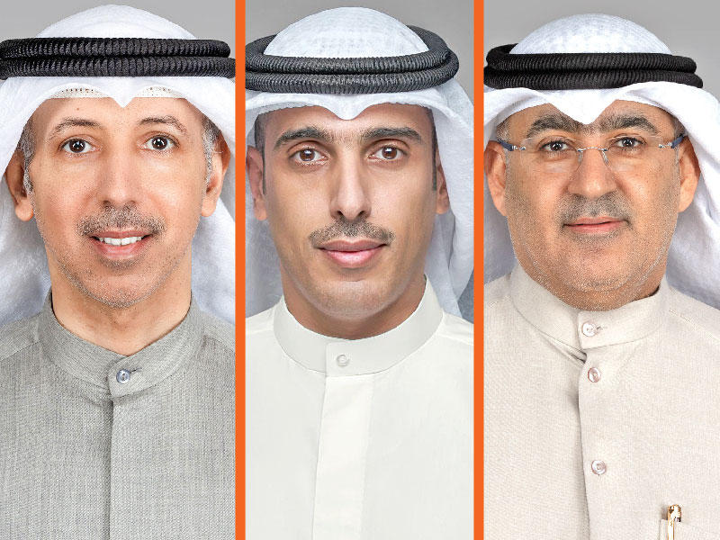 النواب أحمد الحمد وعبدالله المضف ومهلهل المضف