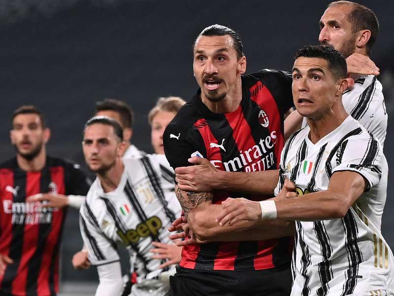 جانب من مواجهة يوفنتوس مع ميلان خلال الجولة الماضية 