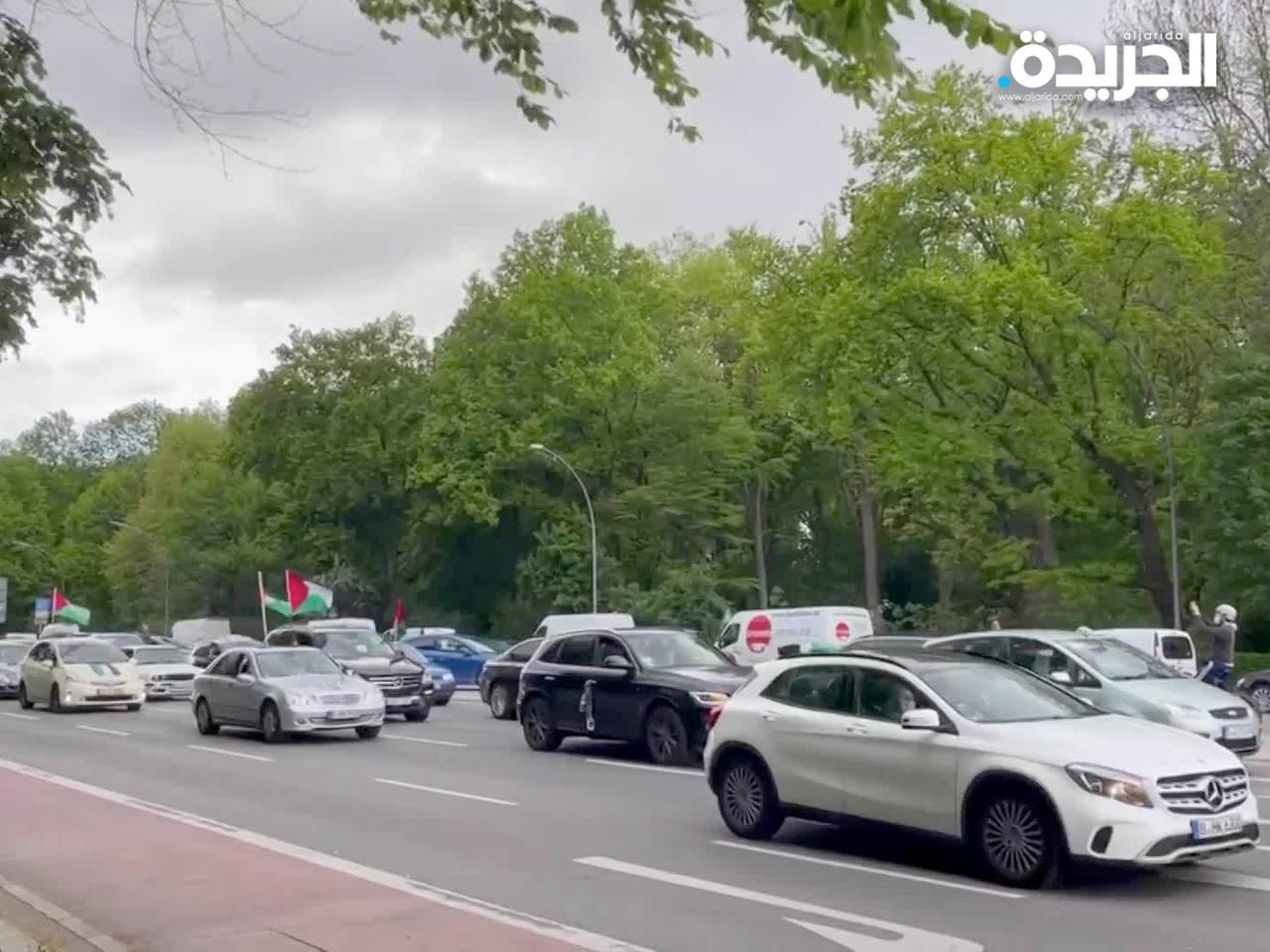 مئات السيارات تجوب العاصمة الألمانية لدعم للفلسطينيين