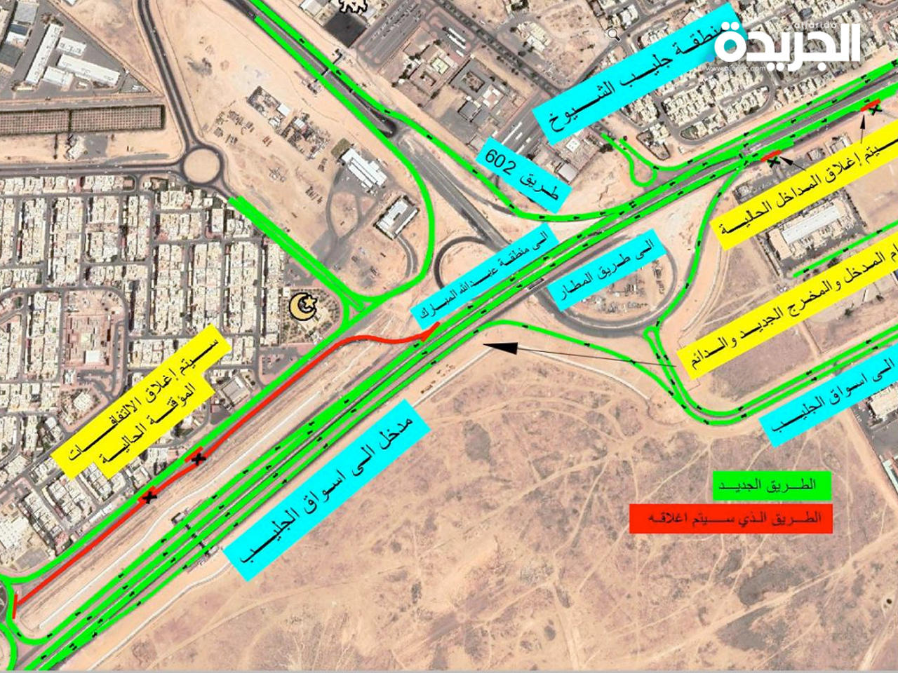 «الطرق» تفتتح طريق خدمي من الدائري 6.5