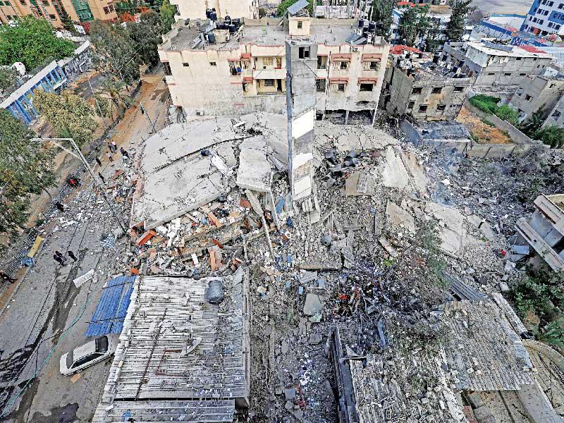 آثار القصف الوحشي للكيان الصهيوني على المدنيين في غزة