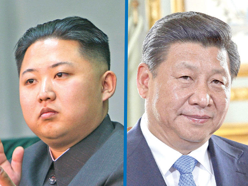 الرئيس الصيني شي جينبينغ - كيم جونغ أون زعيم كوريا الشمالية 