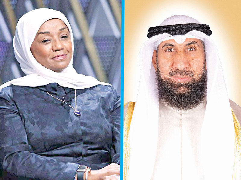 وزير الشؤون الاجتماعية والتنمية المجتمعية، وزير الكهرباء والماء والطاقة المتجددة، د. مشعان العتيبي-الوكيلة المساعدة لشؤون قطاع التنمية الاجتماعية، في وزارة الشؤون الاجتماعية، هناء الهاجري