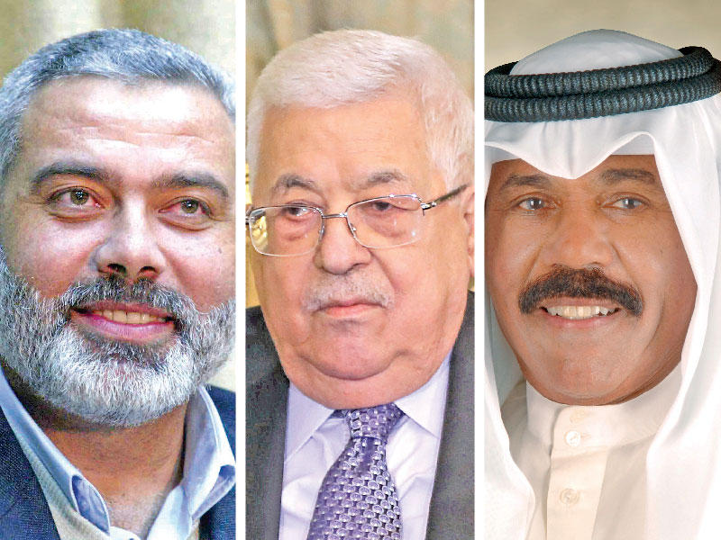 سمو أمير البلاد الشيخ نواف الأحمد - محمود عباس - إسماعيل هنية