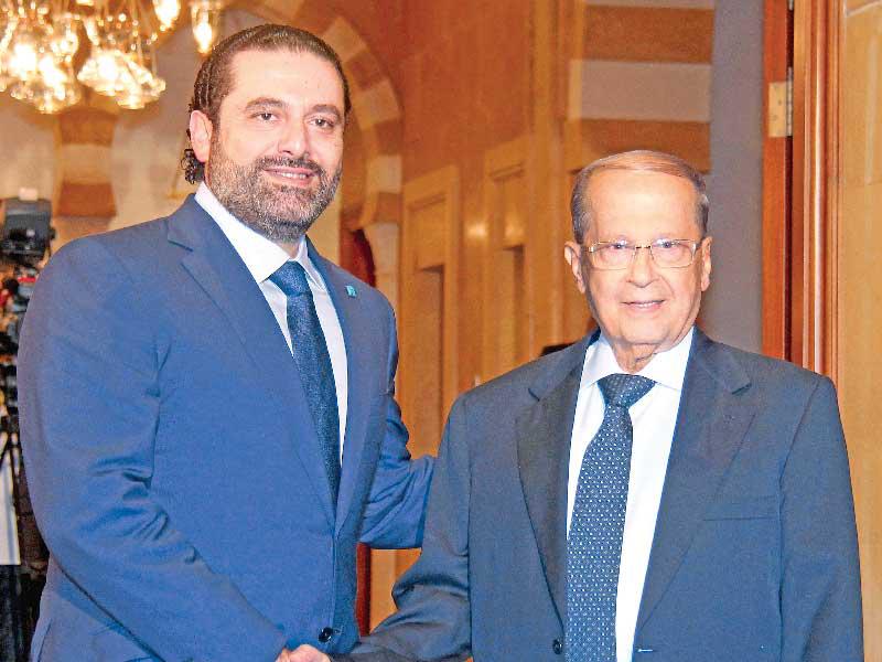  رئيس الجمهورية ميشال عون ورئيس الوزراء المكلف سعد الحريري 