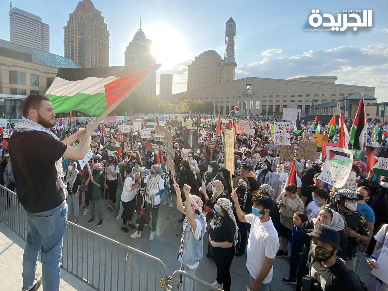 المئات يتظاهرون في مونتريال تضامناً مع الفلسطينيين