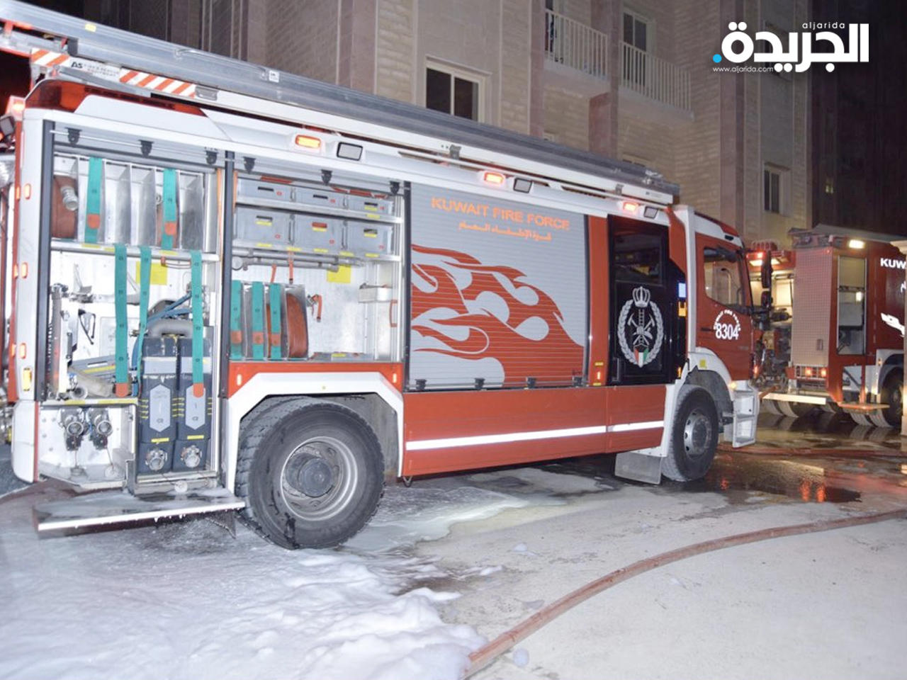 حريق شقة في عمارة بالمهبولة