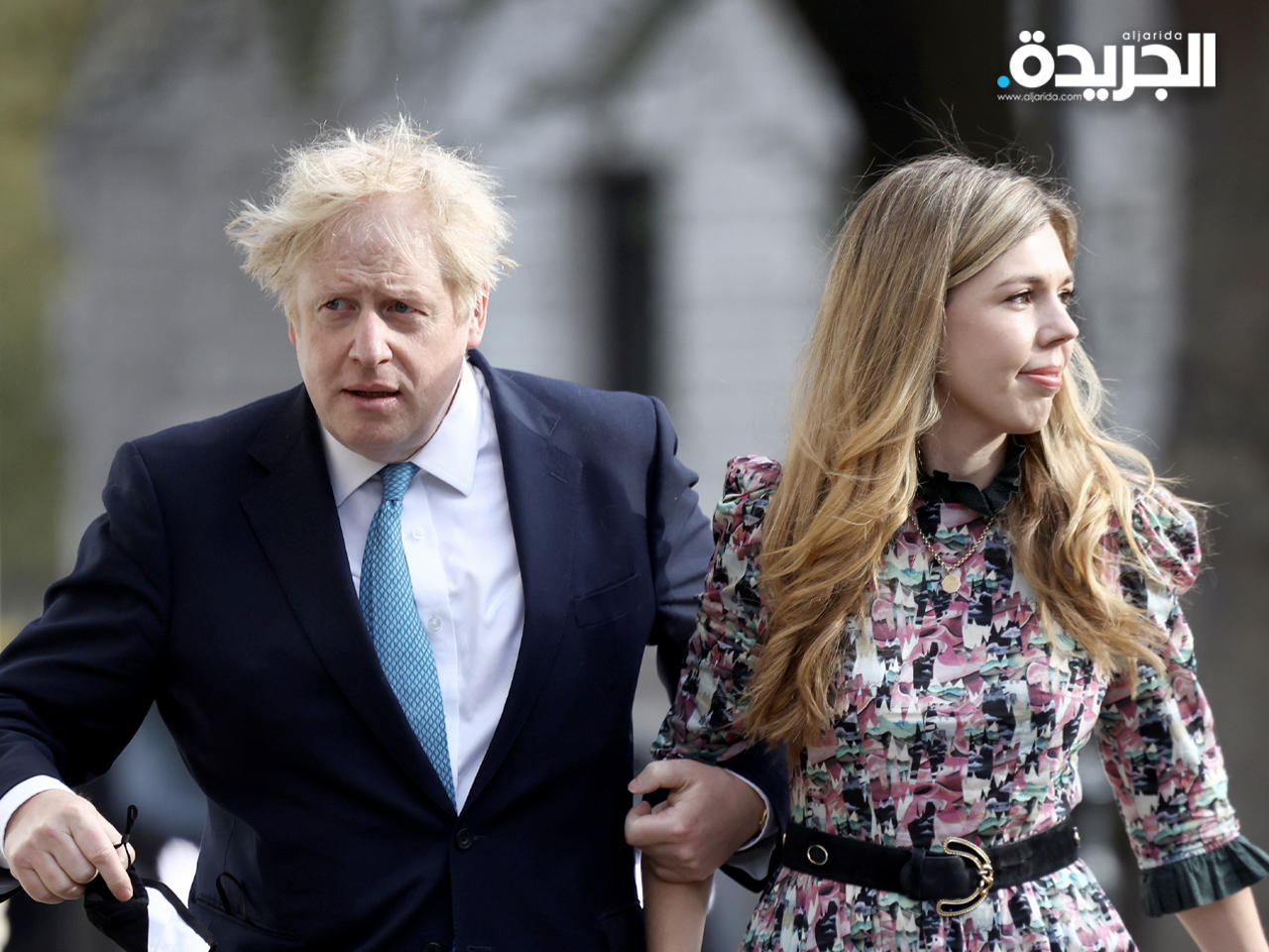 ئيس الوزراء البريطاني بوريس جونسون وخطيبته كاري سيموندز