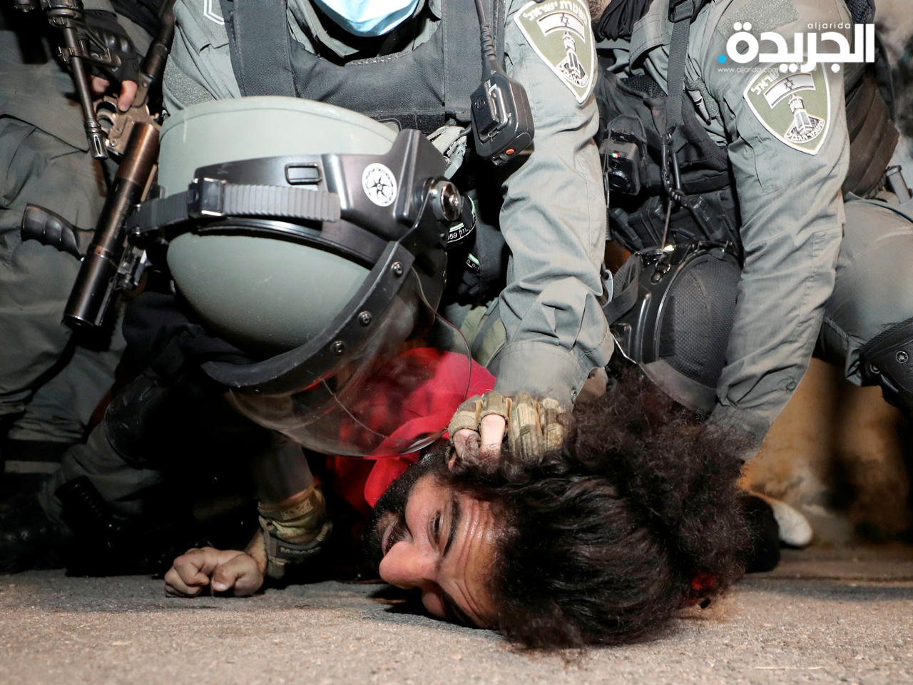 اعتقال متظاهر فلسطيني على طريقة جورج فلويد