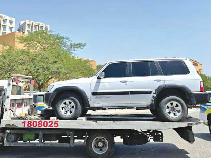 إحدى المركبات المضبوطة