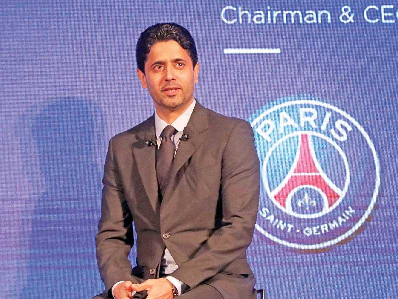 رئيس نادي باريس سان جرمان وصيف بطل الدوري الفرنسي لكرة القدم القطري، ناصر الخليفي